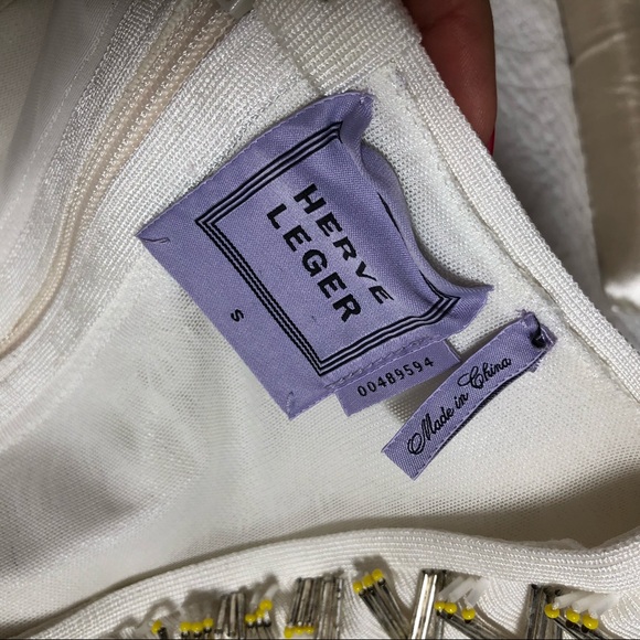 Herve Leger white dress size small - Picture 4 of 8